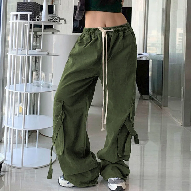 Casual And Comfortable Hong Kong Style Ins Ribbon Workwear Casual Pants Men And Women Autumn