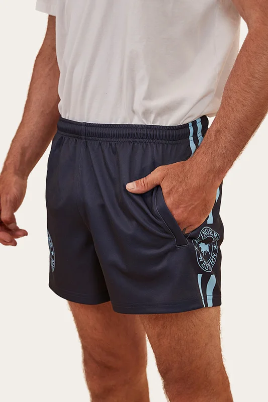 Comfortable Wear Ringers Footy Shorts - Navy
