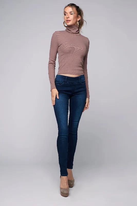 Classic Series OLIVIA - Pull-On Jeggings - Tinted Dark Indigo Rinse