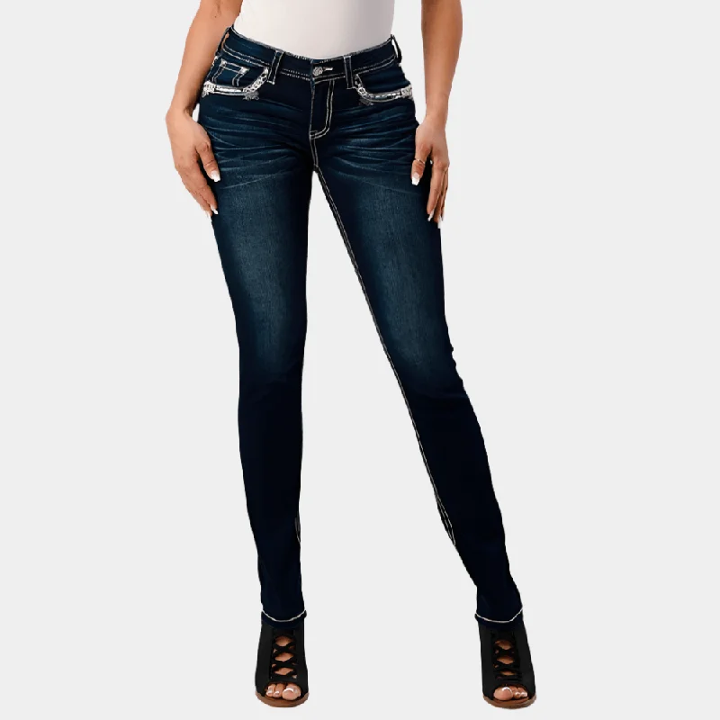 European And American Style Grace In La Heavy Stitching Skinny Jeans