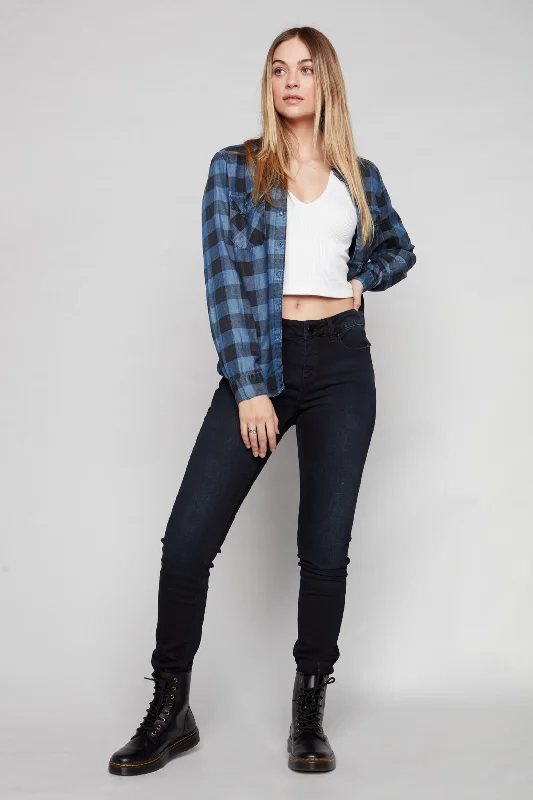 Fashionable In The Times JOY - Regular Rise Skinny - Blue Black Wash