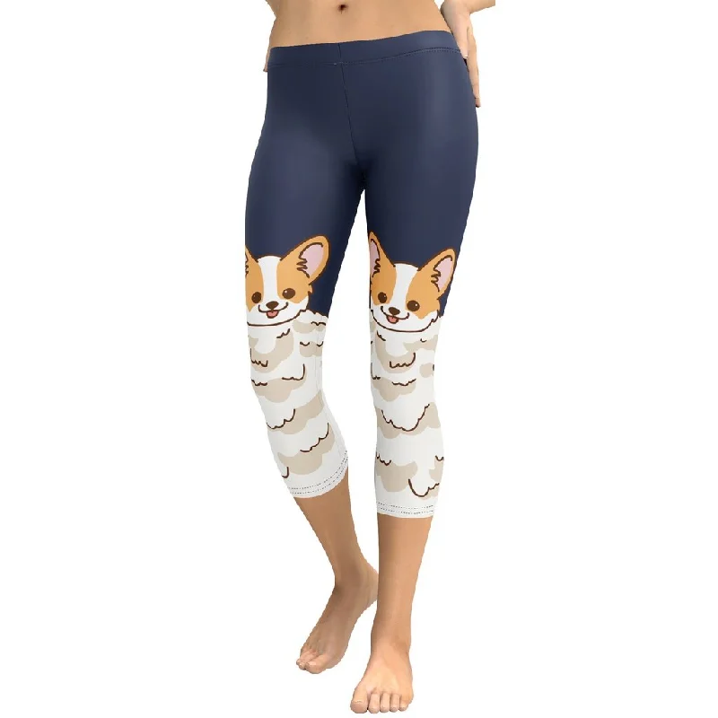 Slim Fit Corgi Design Capris