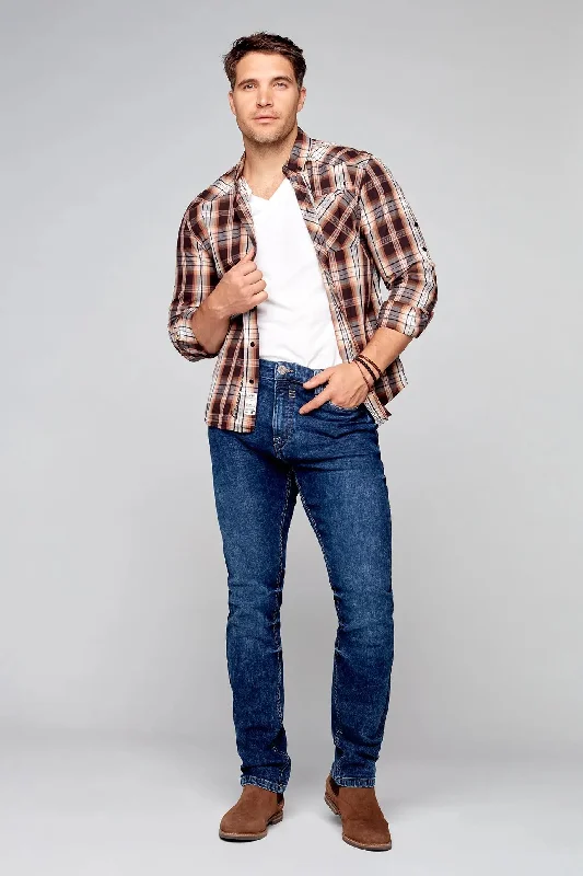 Weekend Comfort FRANKIE (3035 Series) - 5 Pocket Straight Fit Jeans - Dark Blue Acid Wash Weekend Comfort FRANKIE (3035 Series) - 5 Pocket Straight Fit Jeans - Dark Blue Acid Wash