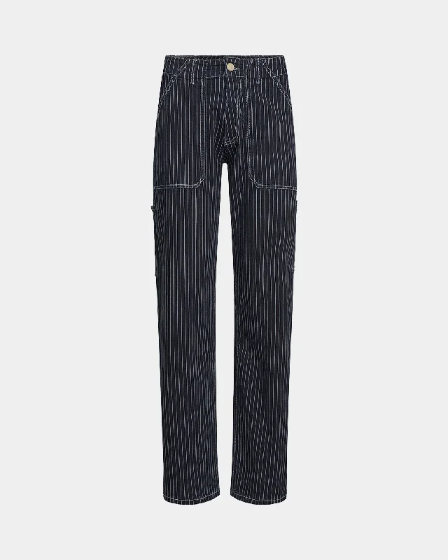 Fashionable Items ANETTSW TROUSERS - Dark Blue striped