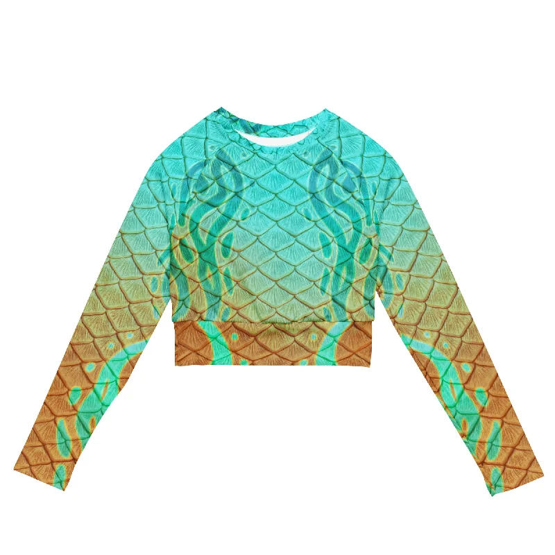 Simple Solid Color Oasis Recycled Cropped rash guard