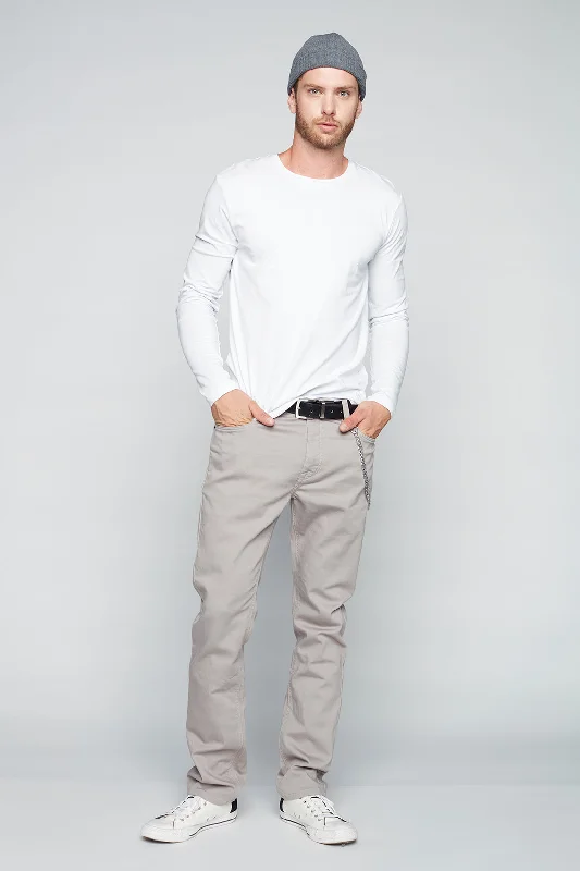 Celebrity Picks FRANKIE (3035 Series) - 5 Pocket Straight Fit French Terry Pants - Light Grey Celebrity Picks FRANKIE (3035 Series) - 5 Pocket Straight Fit French Terry Pants - Light Grey