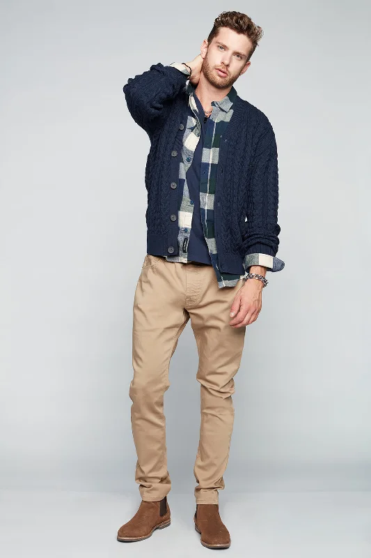 Fresh And Fashionable Deluxe 5 Pocket Slim Fit Pants -  Beige
