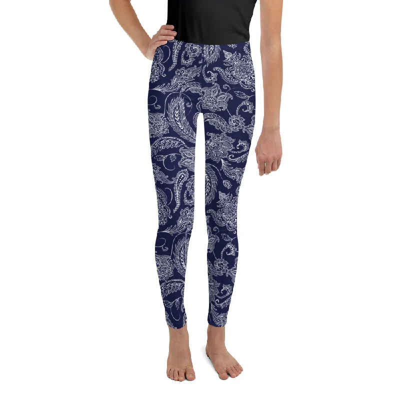 British Fashion Paisley Floral Youth Leggings