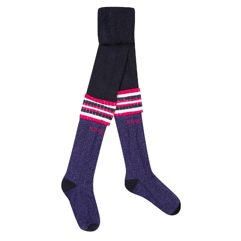 High-end Design Kenzo Kids Girl Navy Pink Tights