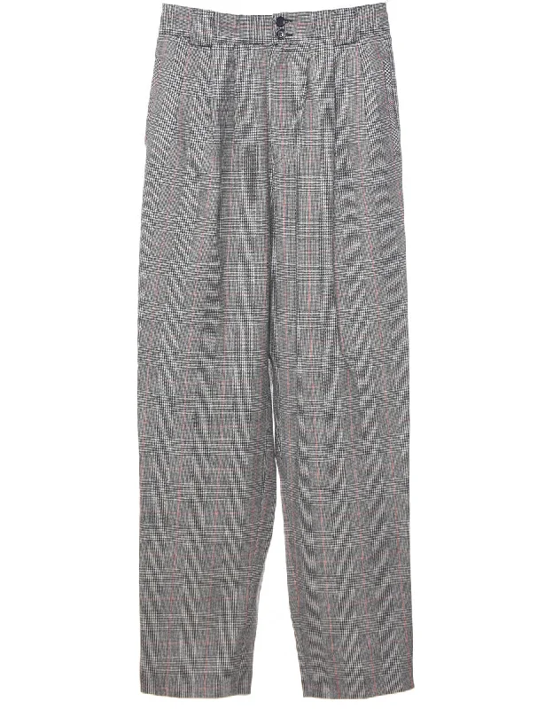 Soft Casuals Wool Checked Pattern Trousers - W29 L31