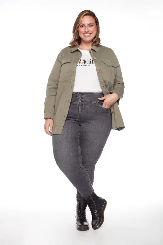 Spring Fashion MIA - High Rise Skinny PLUS - Dark Grey Wash