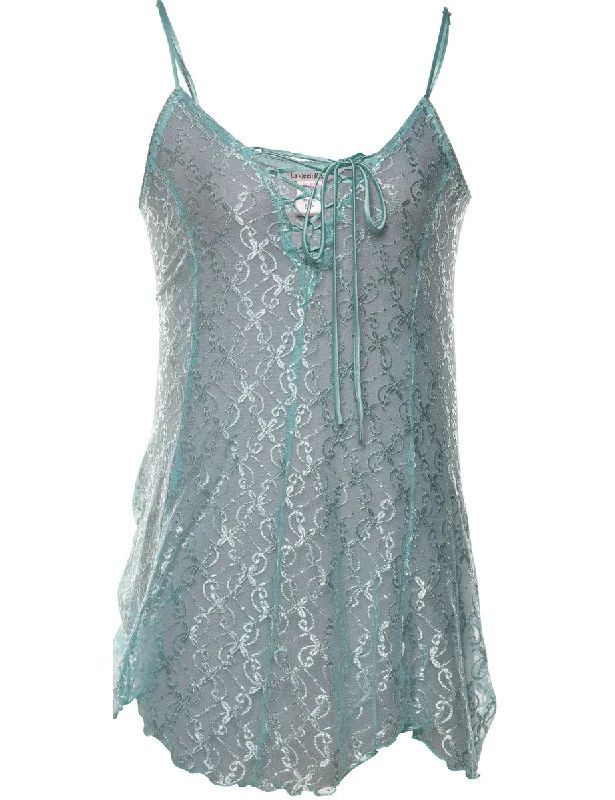 Stylish Jackets Turquoise Sparkly Slip - M