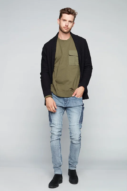 Relaxed And Casual 5 Pocket Slim Fit Jeans - Snow Wash