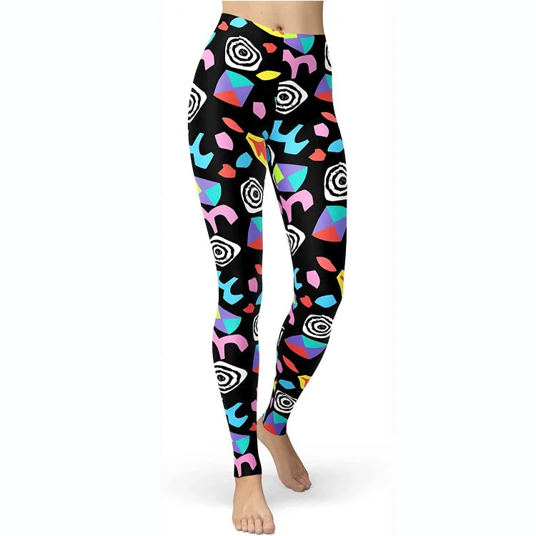 Cozy Shirts Multi-color Printing Slim Fit Hip Raise Slimming Plus Size Running Yoga Fitness Leggings
