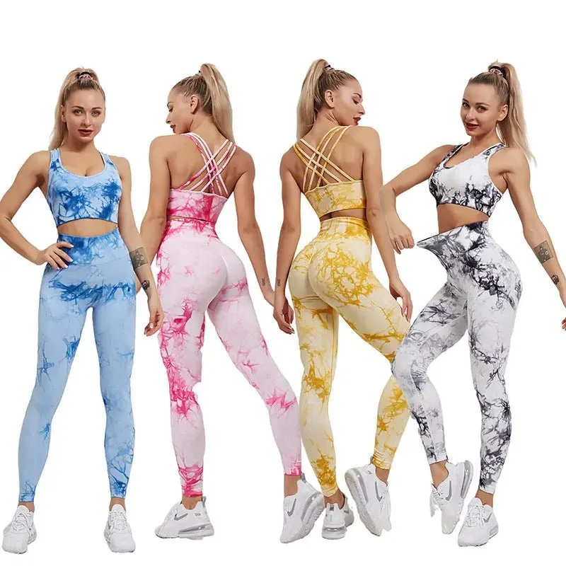 European Plan women sportswear yoga training tracksuit sports bra and leggings new yoga set fitness