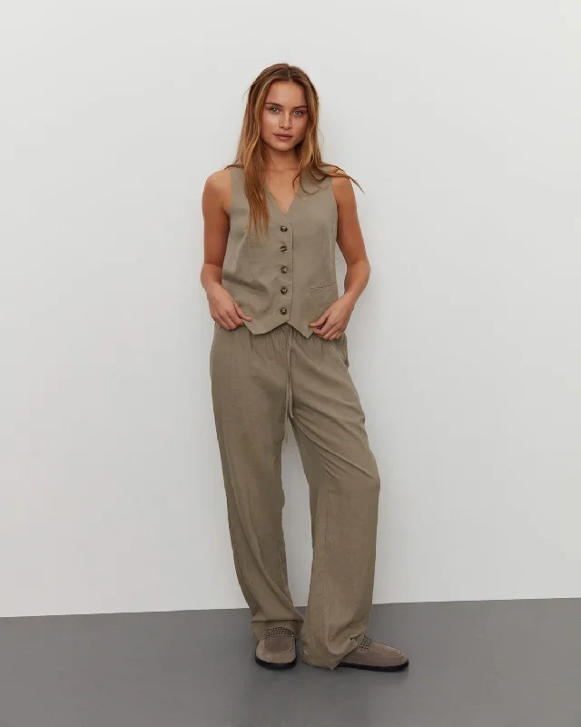 Cozy Sweaters ABIGAILESW TROUSERS - Khaki Army