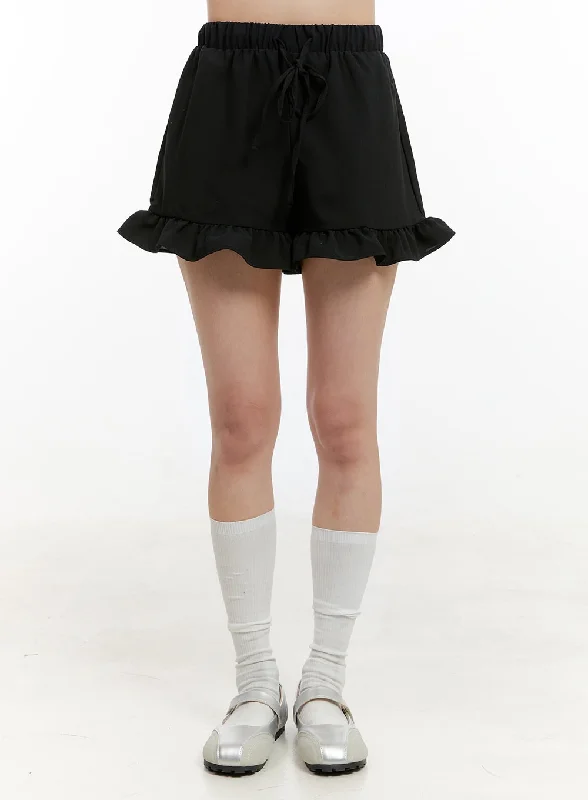 Warm Comfort Frill Hem Cotton Shorts OG428