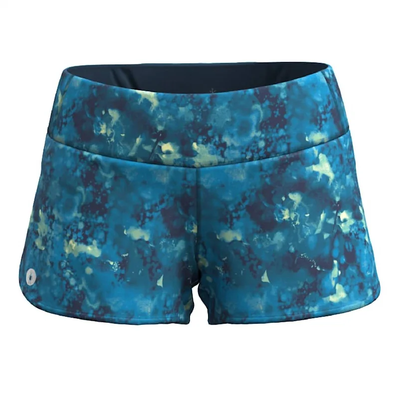 Summer Selection Women's Active Lined Short In Twilight Blue Watercolor