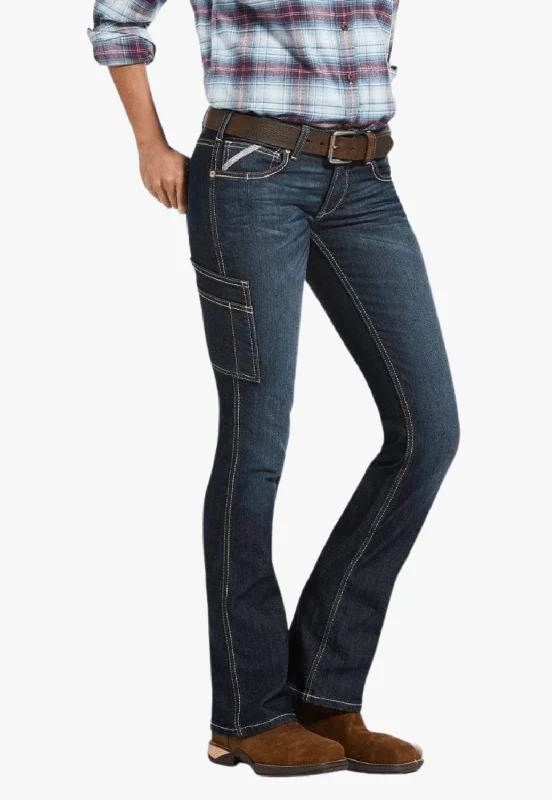 British Fashion Ariat Womens Rebar Riveter Mid Rise Straight Jean