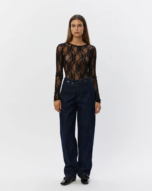 Elegant Tailoring MARIAMSW JEANS - Dark denim blue