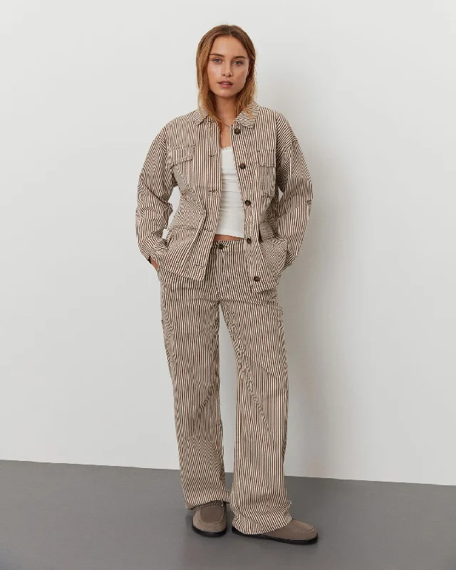 Fashion Expert GITTESW TROUSERS - Brown Striped