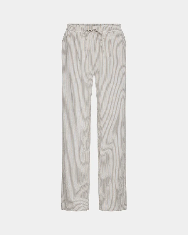 Must-have For Autumn And Winter ABIGAILESW TROUSERS - Light Brown Striped
