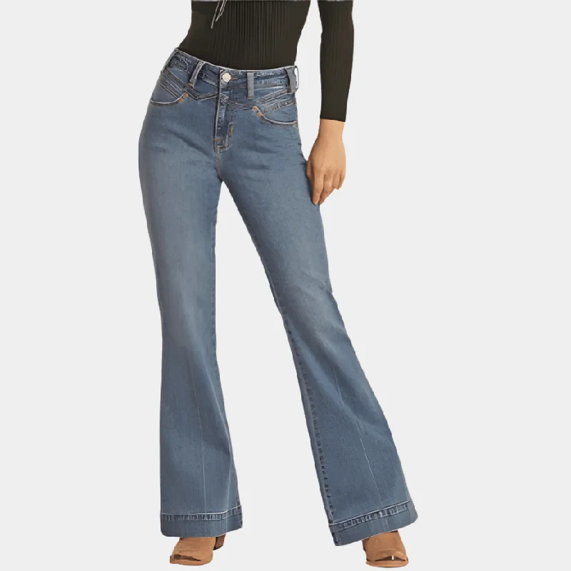 Comfortable Outfits Rock and Roll Denim High Rise Trouser Jeans