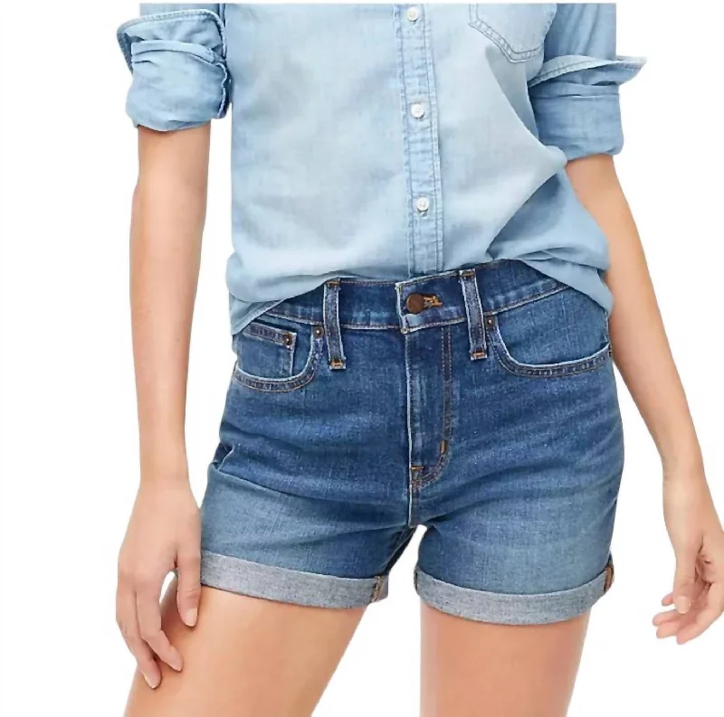 Ethnic Style Women's Classic Denim Shorts In Blue