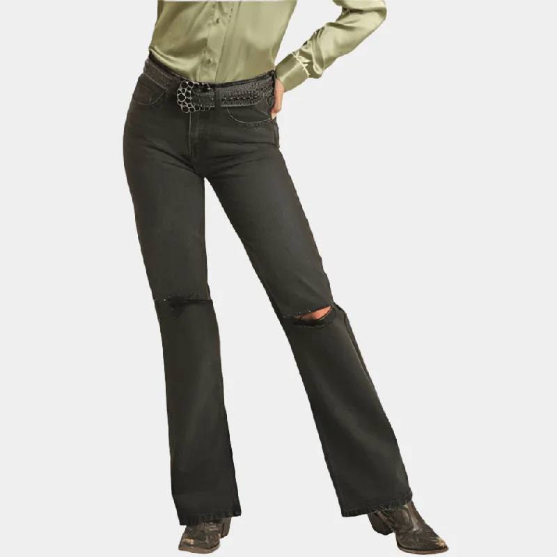 Street Cool High Rise Distressed Flare Jeans