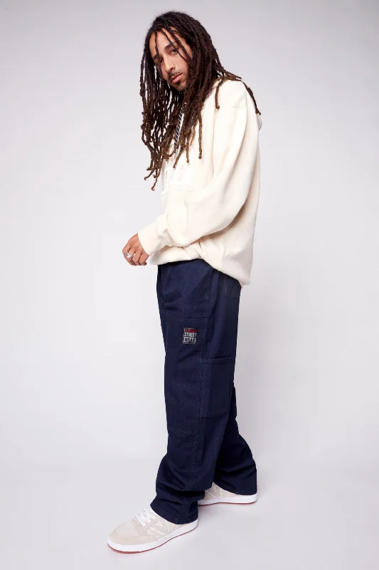 Cool Summer DORFMAN - Carpenter Pant In Stretch Raw Denim - Indigo