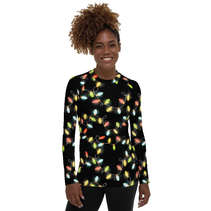 Lazy Home Christmas Lights Rash Guard