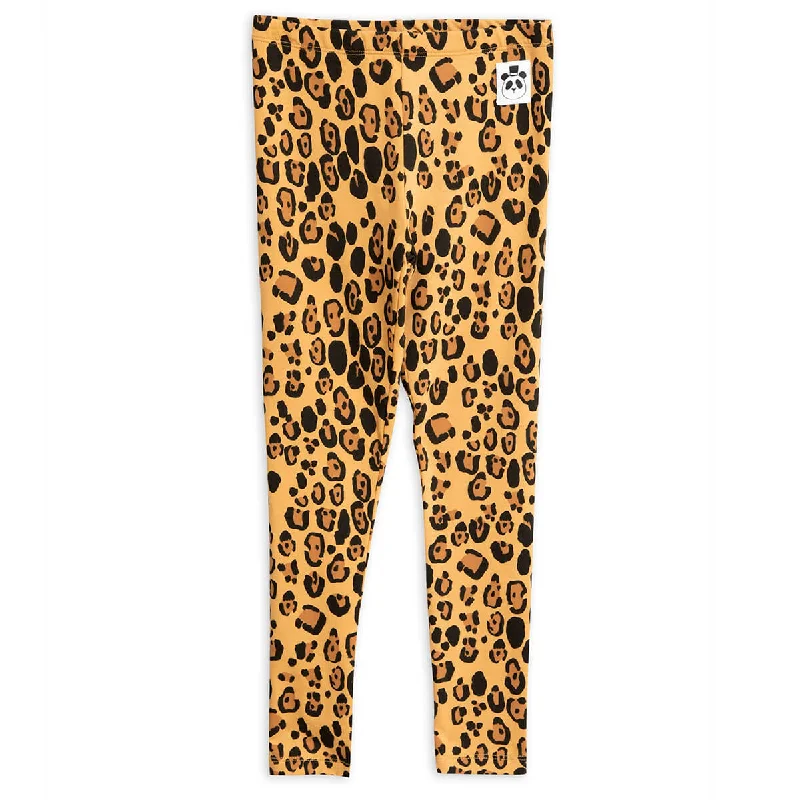 Wearable At Home Or Out Basic Leopard Leggings by Mini Rodini