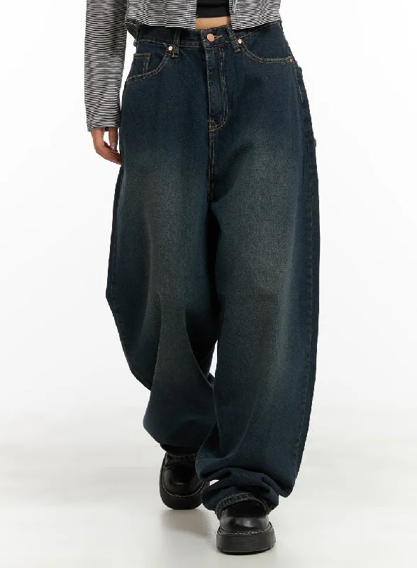 Classic Series Washed Denim Baggy Jeans CA415