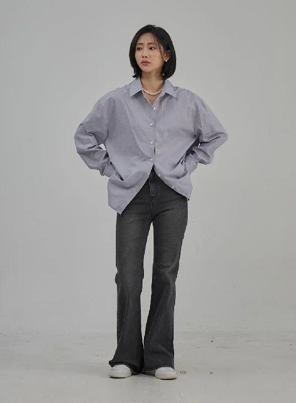 Thin Design Slim Fit Bootcut Jeans OJ302