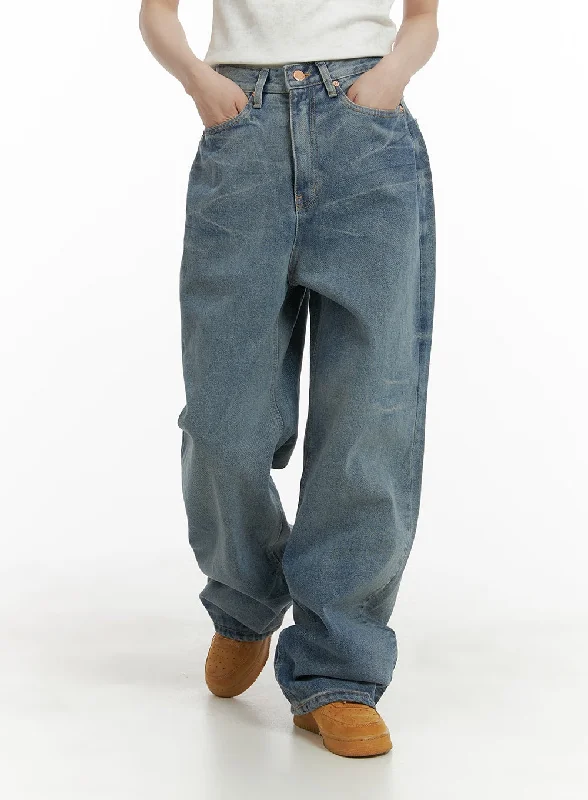 Fashion Elements Relaxed Washed Wide Fit Jeans CA408