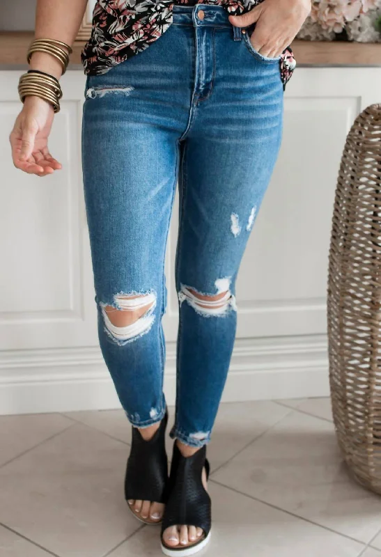 Romantic Data High Rise Crop Skinny W/ Step Hem Jeans - Plus In Syra