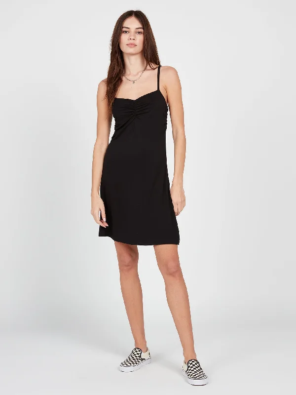 Fashionable Inner Wear Scenic Stone Dress - Black