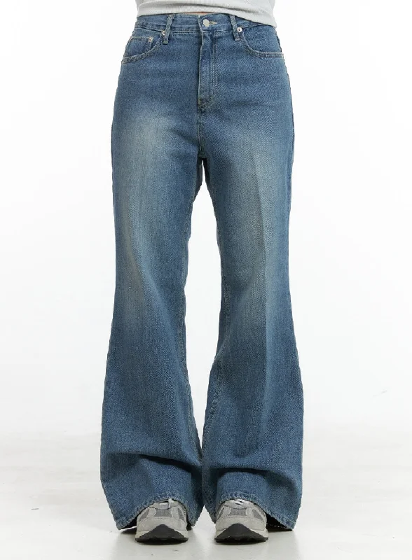 Fashionable And Versatile Daisy Loose Fit Bootcut Jeans CG419