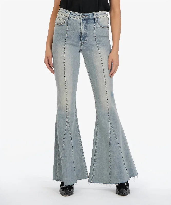 Trendy And Casual Stella Studded Flare Jeans In Realizing