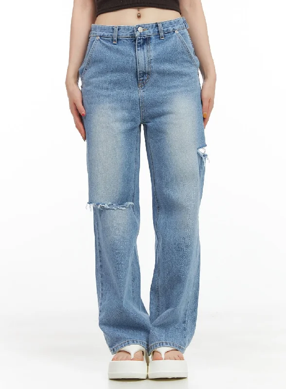 New Autumn And Winter Styles Jen Distressed Straight Jeans CG408