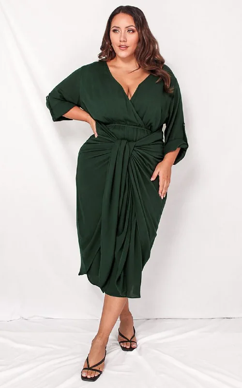 Stretch Design Daphne Dress - Forest Green