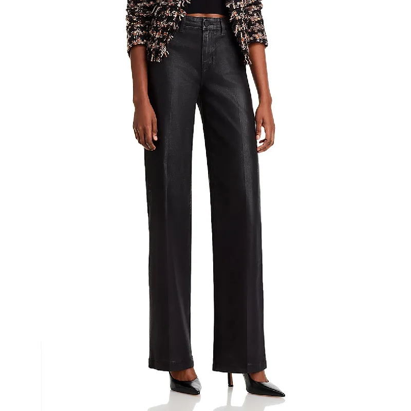 Exquisite Craftsmanship Clayton Womens Coated Denim Wide Leg Jeans