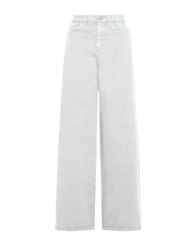Age-reducing Style Gladis Trouser Denim In Wool White