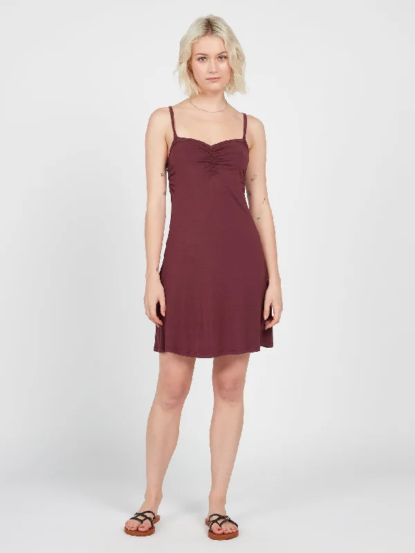 Unique Prints Scenic Stone Dress - Burgundy