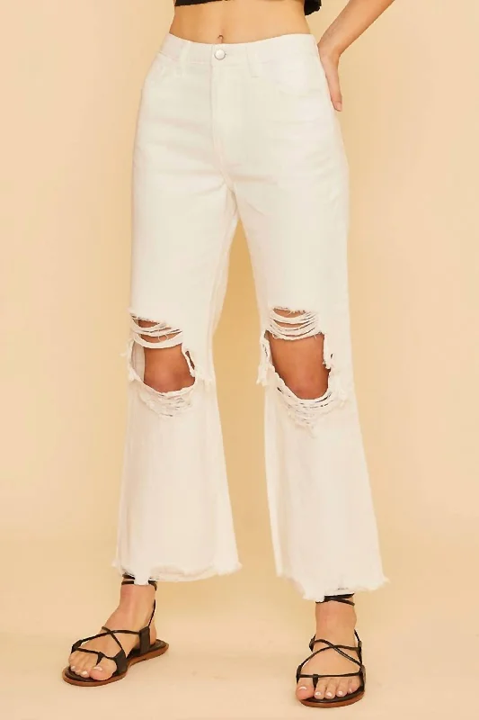 Trendy Items Anniewear Distressed Denim Straight In White
