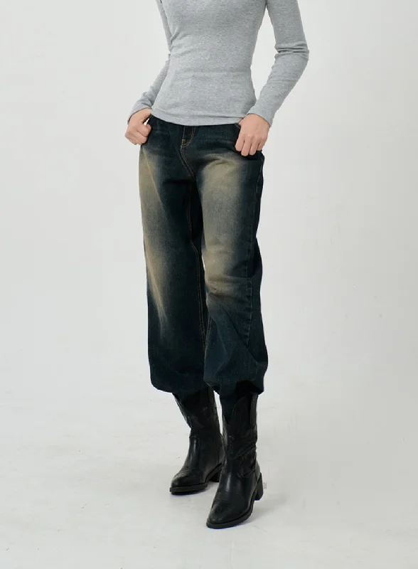 Personalized Wear Vintage Washing Baggy Jeans ID23