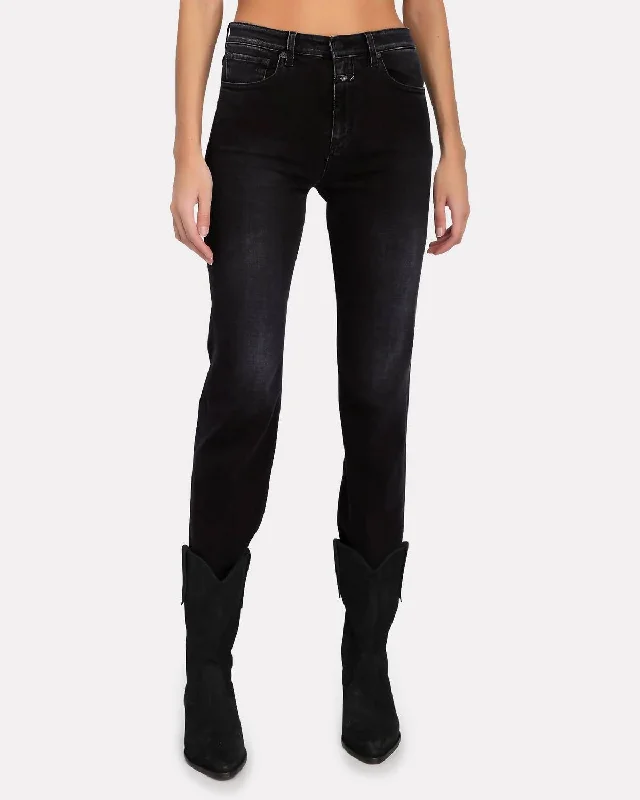 Elegant And Simple Baylin Jeans In Dark Grey