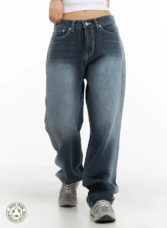 High-quality Fabrics Recycled Wide Baggy Jeans (Unisex) CM425